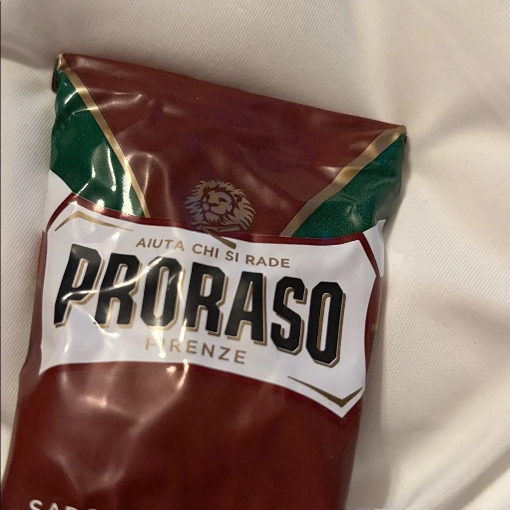 PRORASO Red Shaving Cream In A Tube - Shea Butter, Sandalwood Thick Coarse Beard